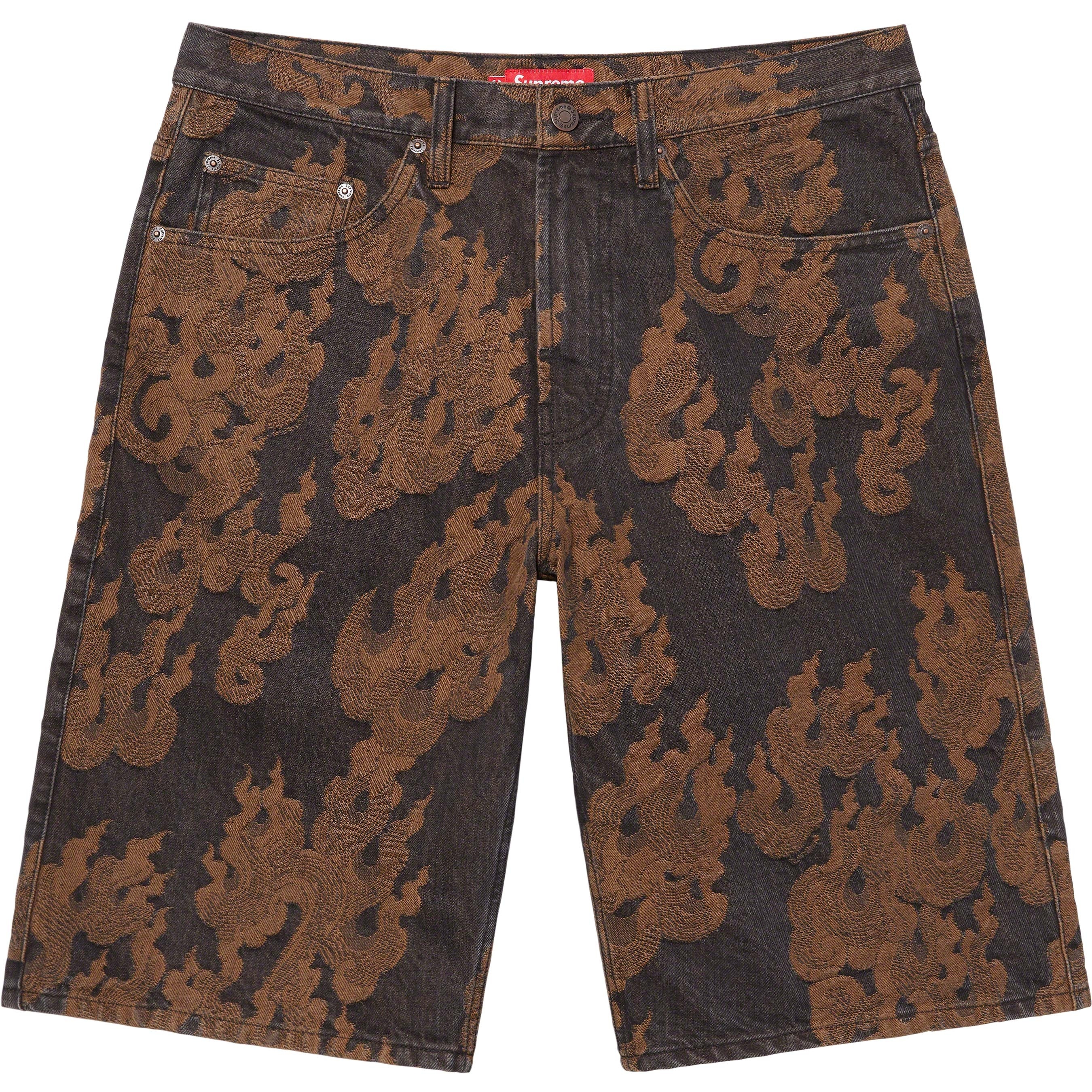 Flames Jacquard Baggy Denim Short view 10